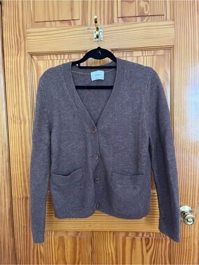 Wilfred Brown Button-Front V-Neck Cardigan
